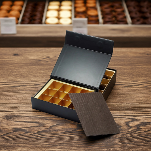 12 Piece/Cavity A6 Shallow Empty Chocolate Confectionery Packaging Rigid Box