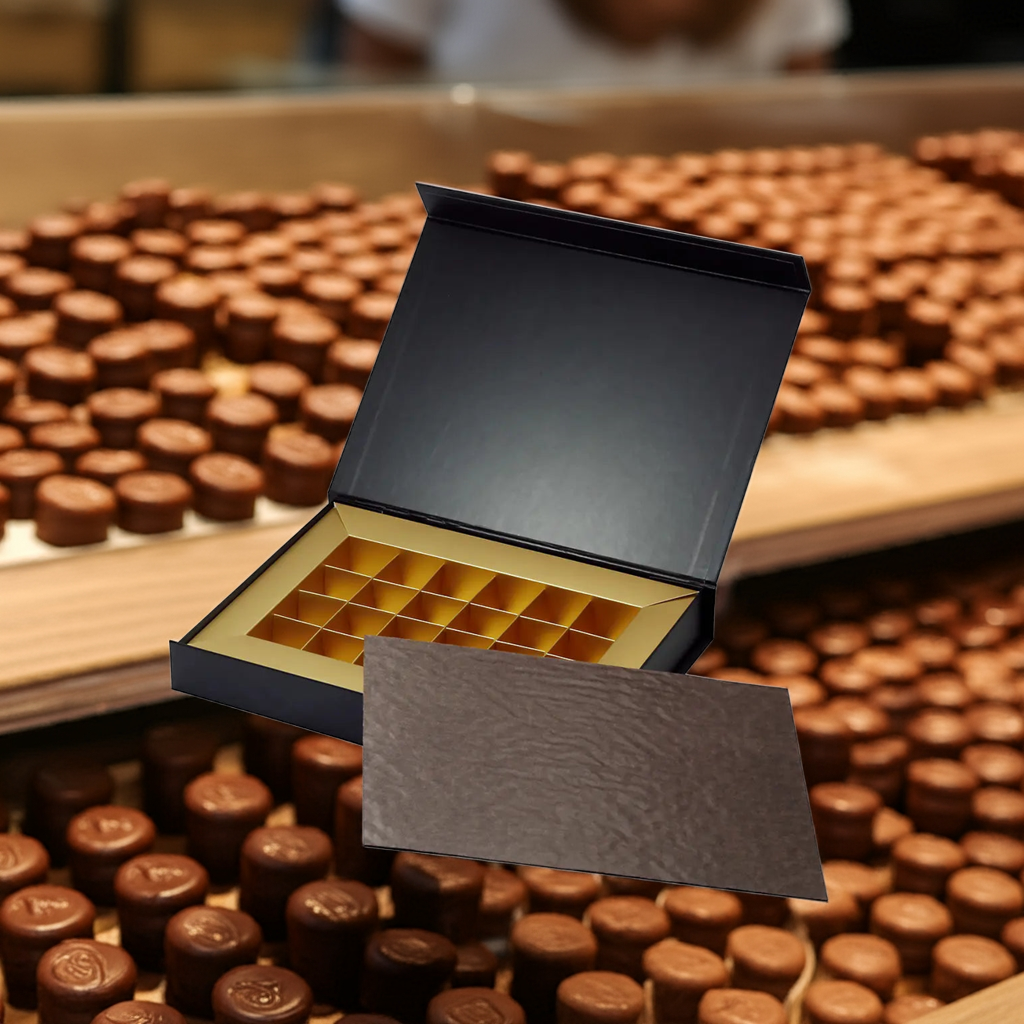 24 Piece/Cavity Medium Shallow Rigid Empty Chocolate Confectionery Packaging Box