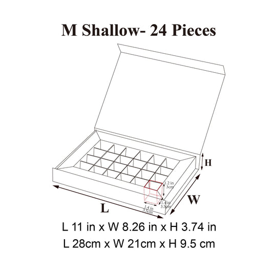 24 Piece/Cavity Medium Shallow Rigid Empty Chocolate Confectionery Packaging Box
