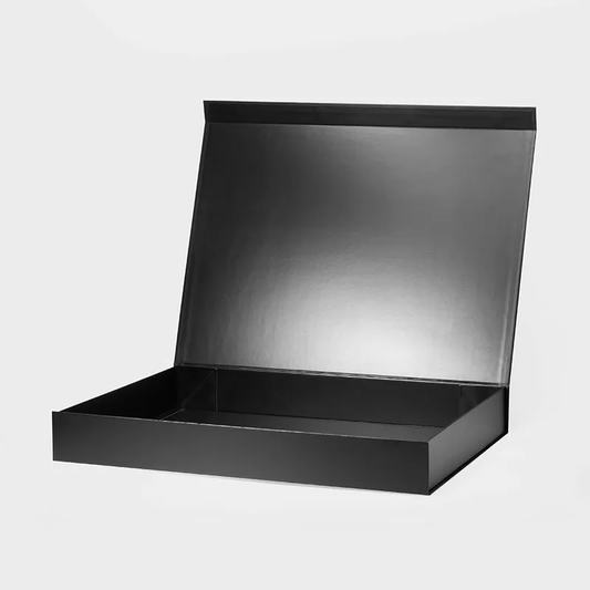 XXL Shallow Black Magnetic Gift Box with Ribbon
