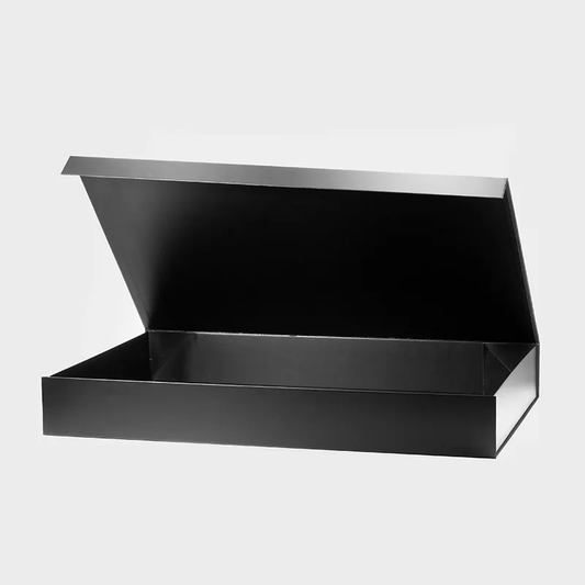 XXXL Shallow Black Magnetic Gift Box with Ribbon