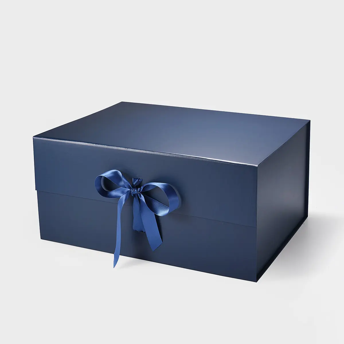 A3 Deep Magnetic Gift Box Navy Blue with ribbon