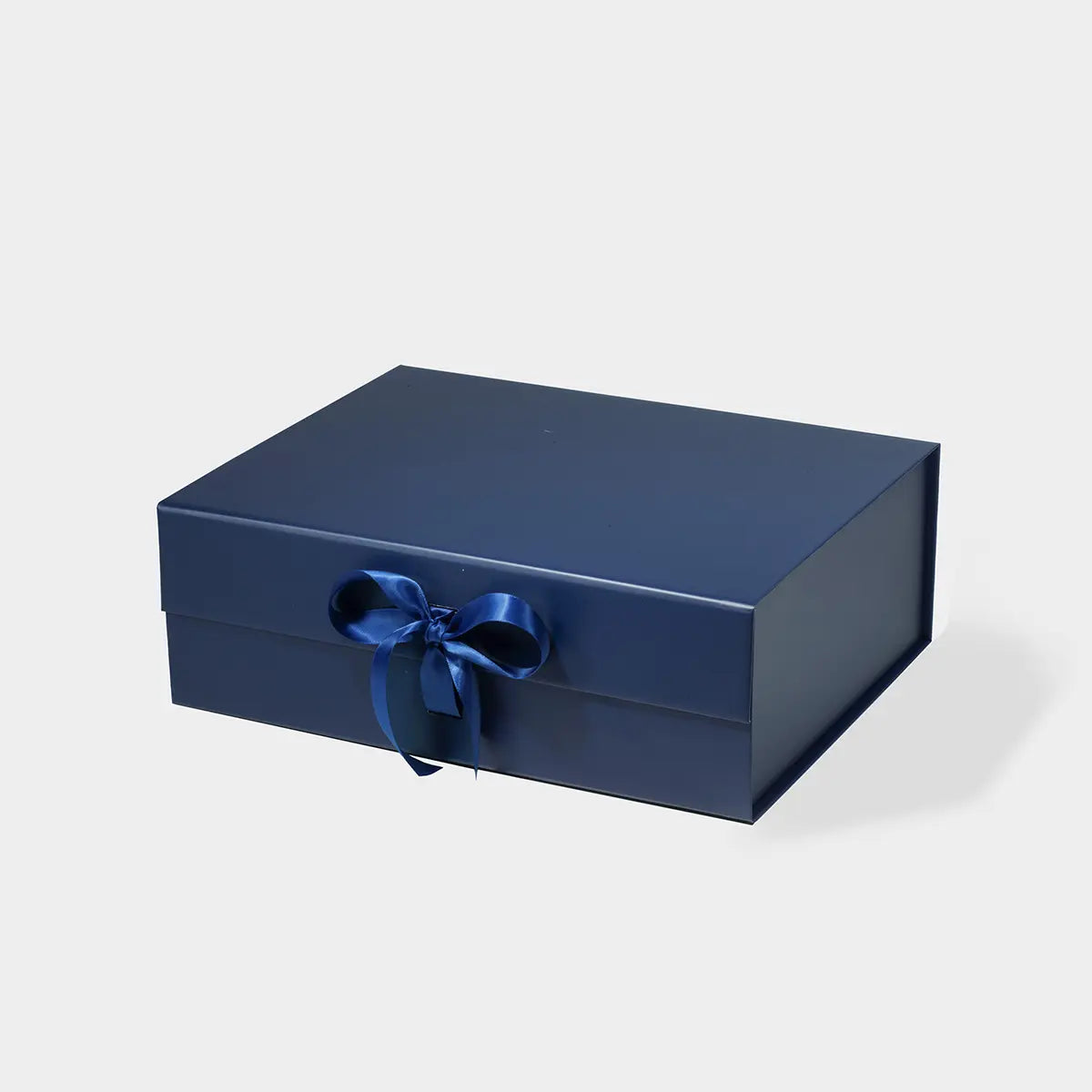 A4 Deep Magnetic Gift Box Navy Blue with ribbon