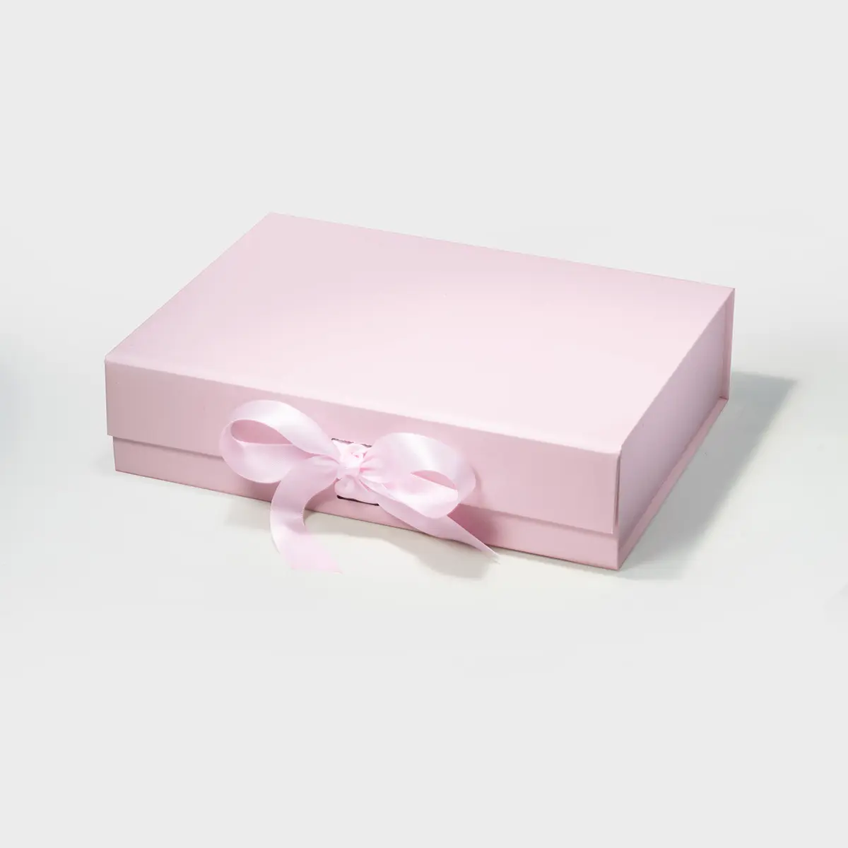 A5 Pink Shallow Magnetic Gift Box With Ribbon - Liyueyi Gift Box Boutique