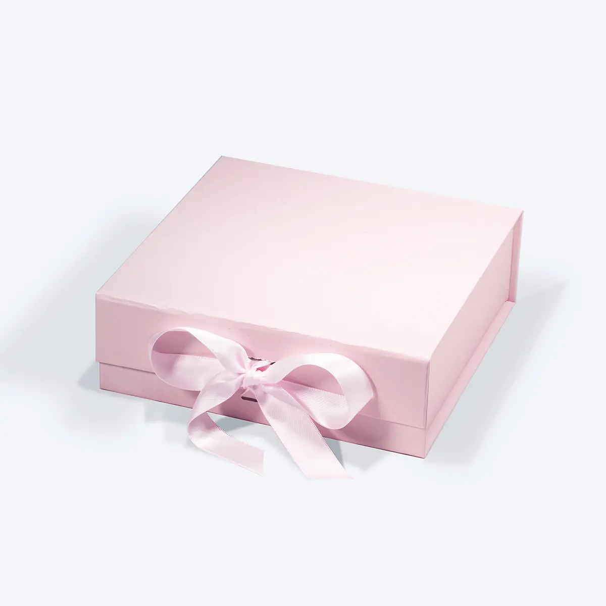 A6 Square Magnetic Gift Box Pink with ribbon