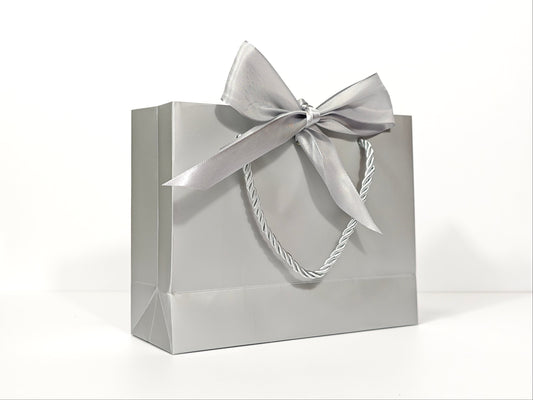 C1 Silver Paper Gift Bag with silver ribbon C1 19*15*7cm