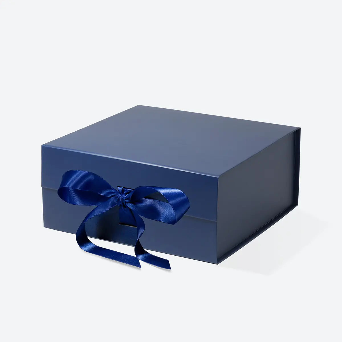 C5 Square Magnetic Gift Box Navy Blue with ribbon