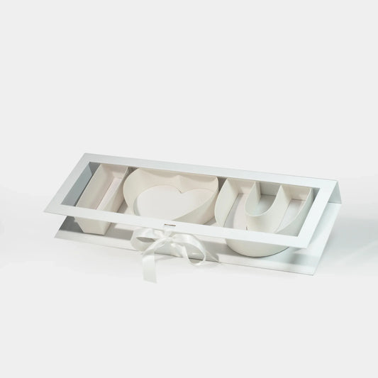 I Love You Shaped Gift Packaging Box with Window White