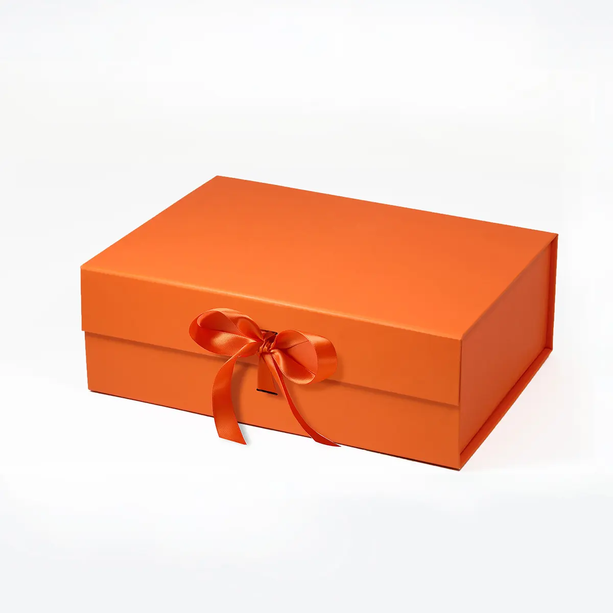 Medium Magnetic Gift Box Orange with ribbon