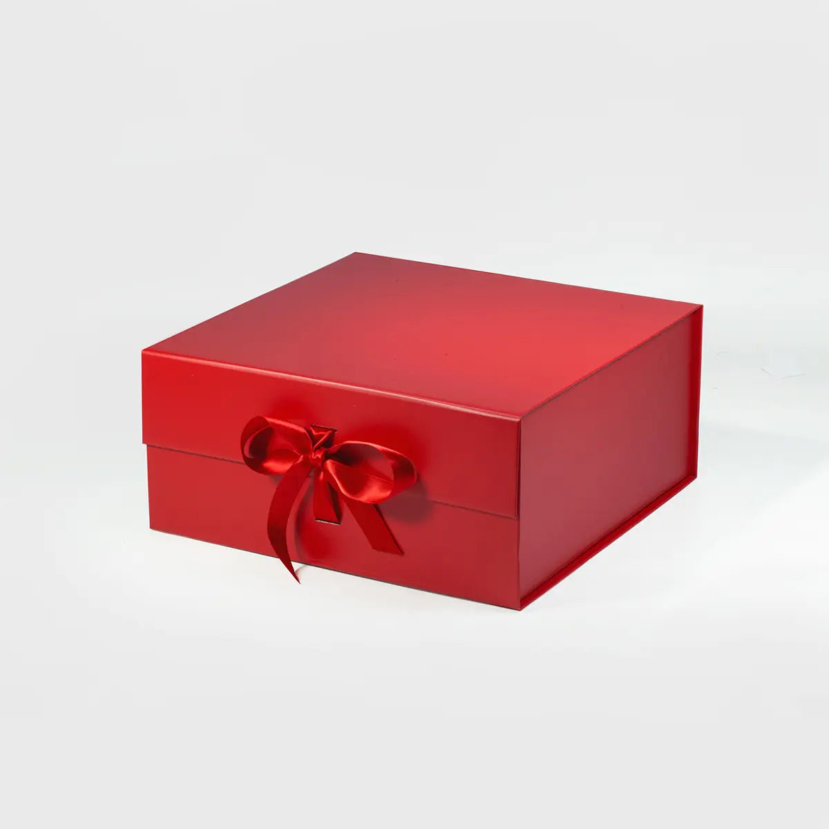 Medium Square Magnetic Gift Box Red with ribbon