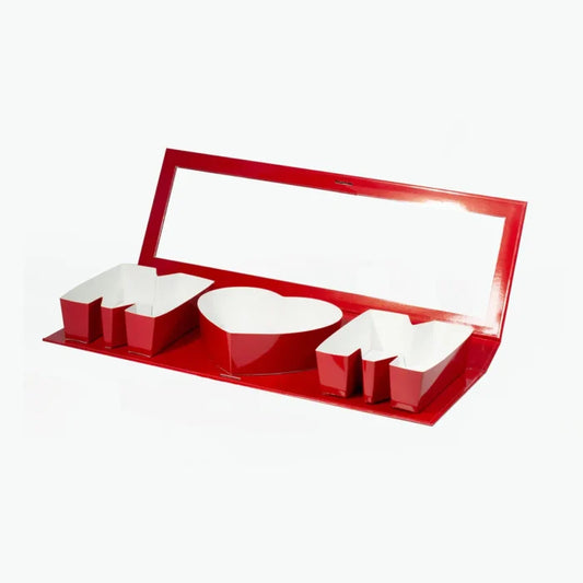 Mother’s Day Mom Gift Box with Clear Window Red