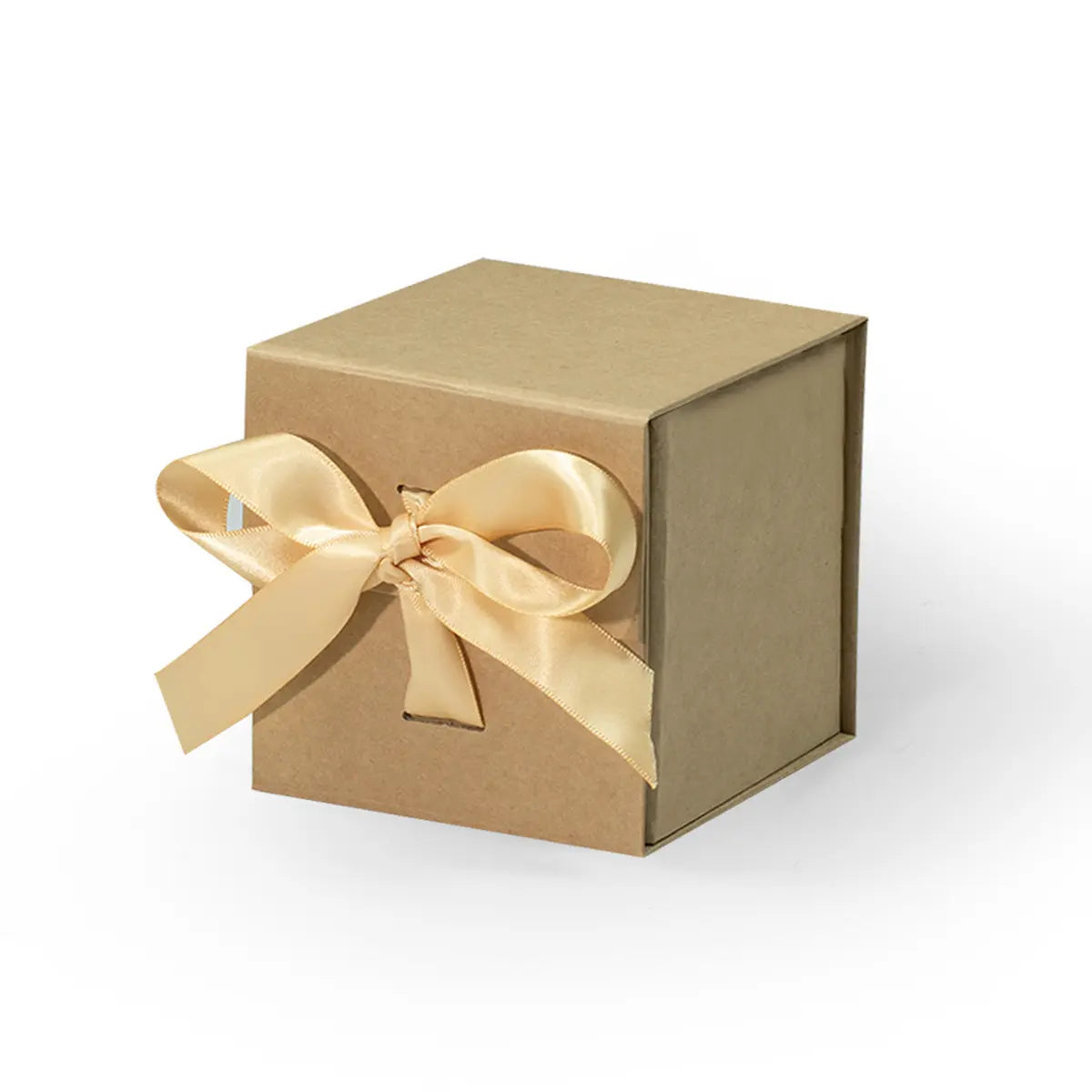 XS Cube Magnetic Gift Box Kraft with ribbon