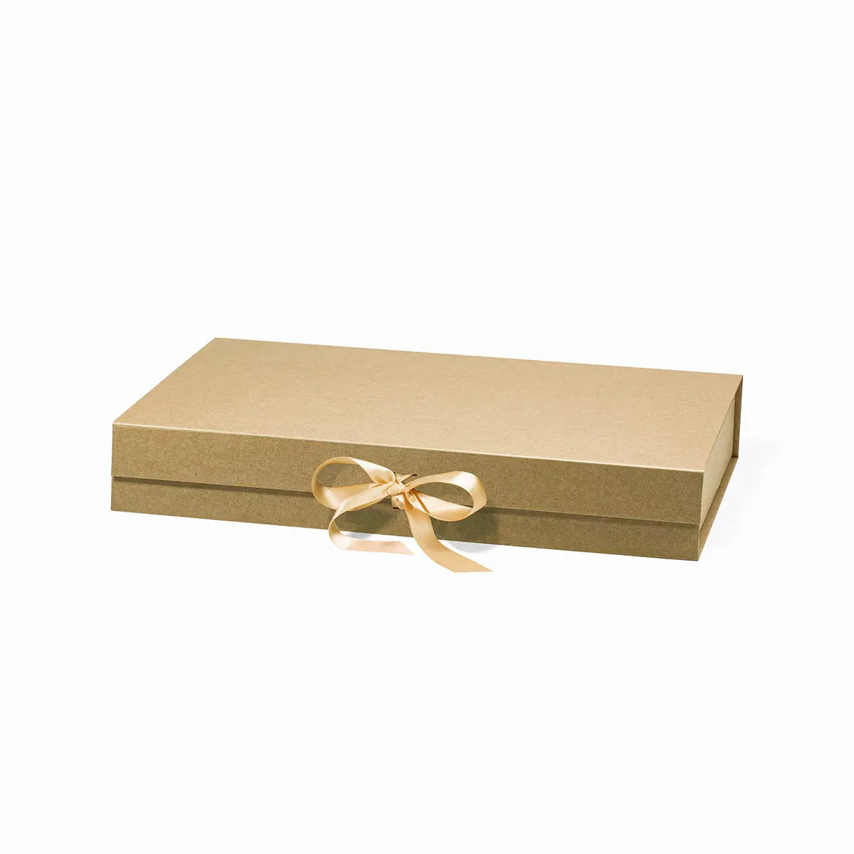 XXL Shallow Magnetic Gift Box Kraft with ribbon
