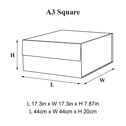 A3 Square Black Magnetic Gift Box