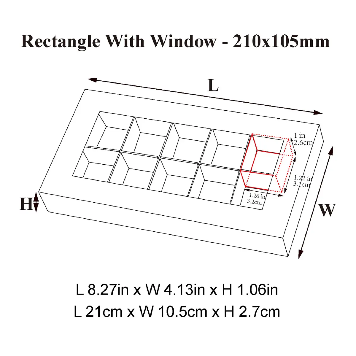 B6 Rectangle White/Black/Gold 10 Pieces Chocolate Confectionery Packaging Folding Carton