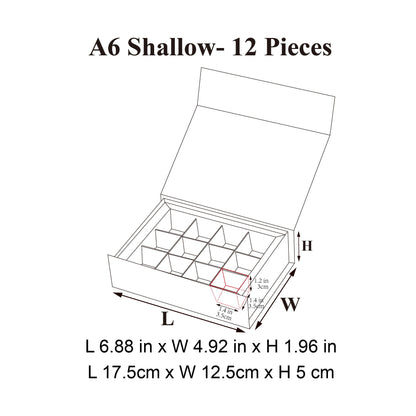 12 Piece/Cavity A6 Shallow Empty Chocolate Confectionery Packaging Rigid Box