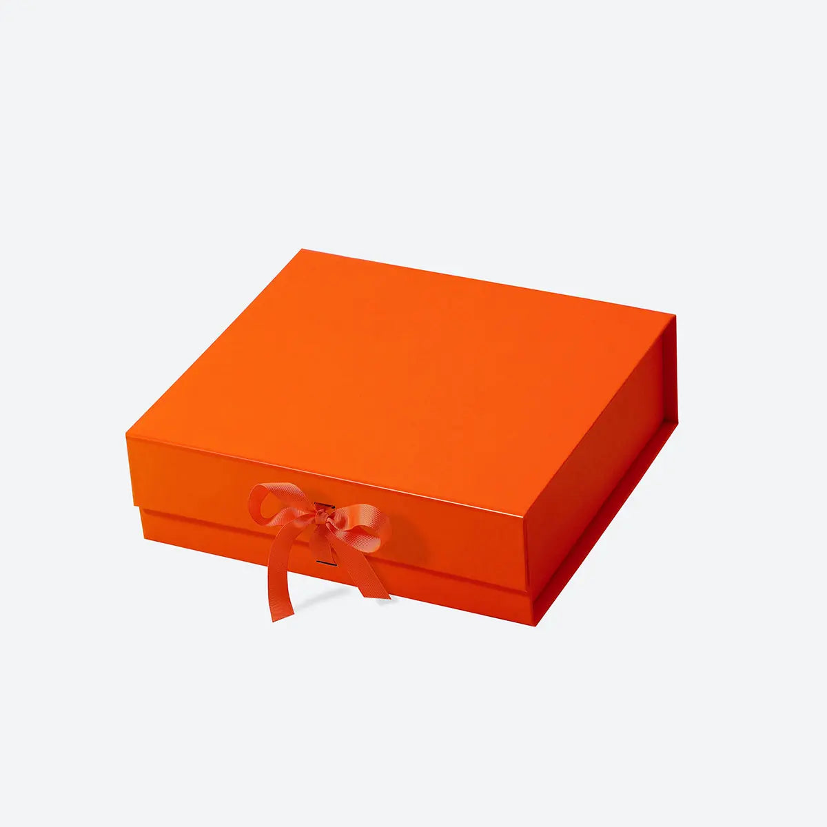 16 Piece/Cavity A6 Square Empty Chocolate Confectionery Packaging Rigid Box Orange with ribbon