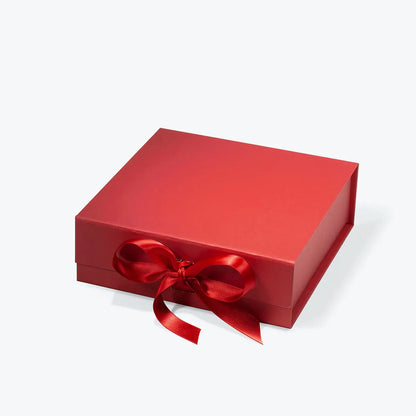 16 Piece/Cavity A6 Square Empty Chocolate Confectionery Packaging Rigid Box Red with ribbon