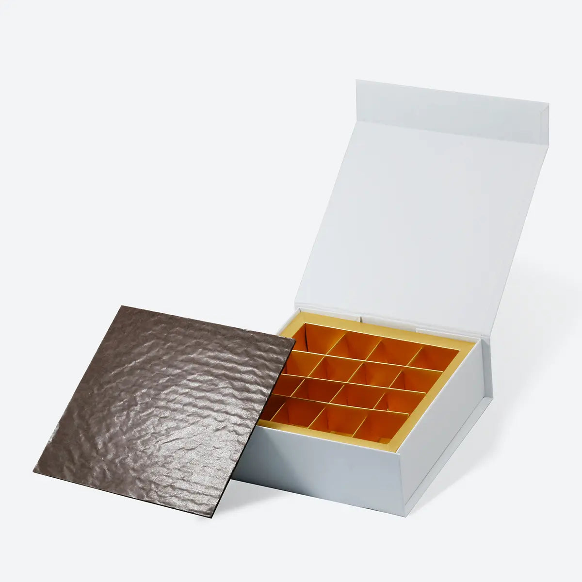 16 Piece/Cavity A6 Square Empty Chocolate Confectionery Packaging Rigid Box