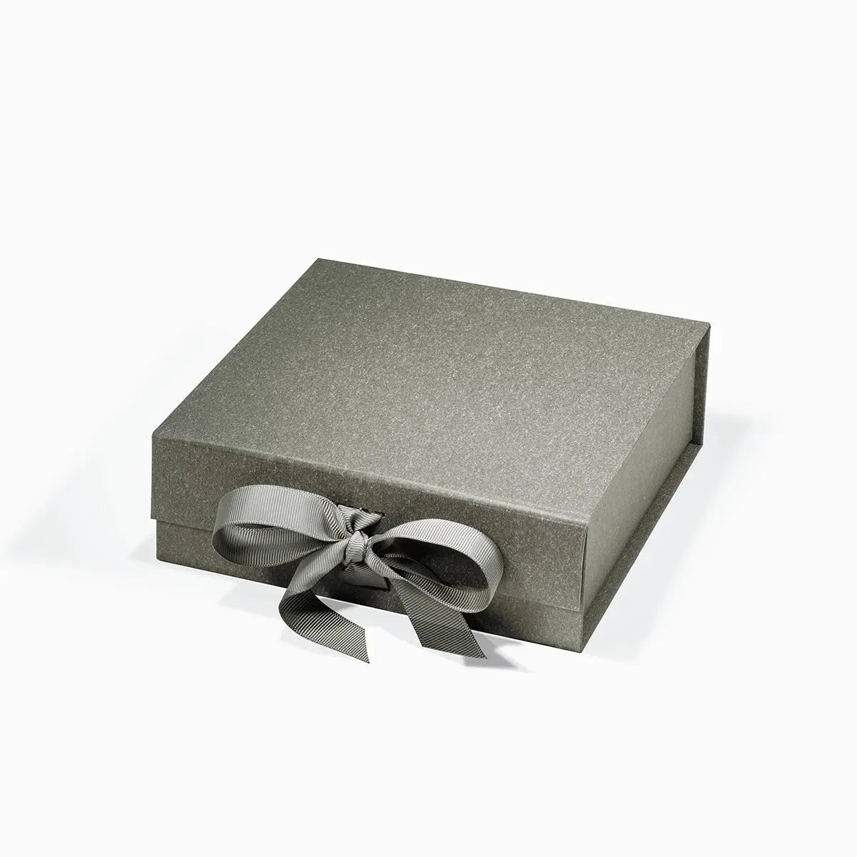 16 Piece/Cavity A6 Square Empty Chocolate Confectionery Packaging Rigid Box Gray with ribbon