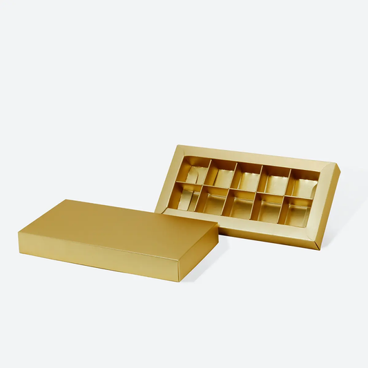 B6 Rectangle White/Black/Gold 10 Pieces Chocolate Confectionery Packaging Folding Carton