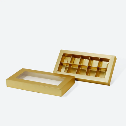 B6 Rectangle White/Black/Gold 10 Pieces Chocolate Confectionery Packaging Folding Carton