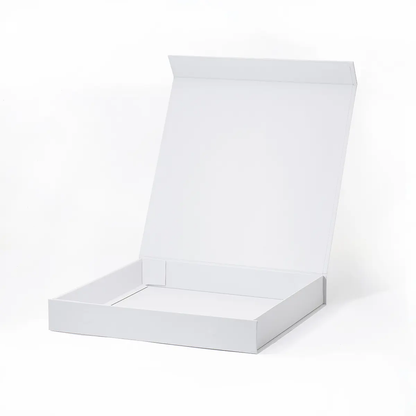 A4 Square Shallow White Magnetic Gift Box