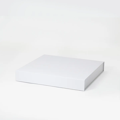 A4 Square Shallow White Magnetic Gift Box