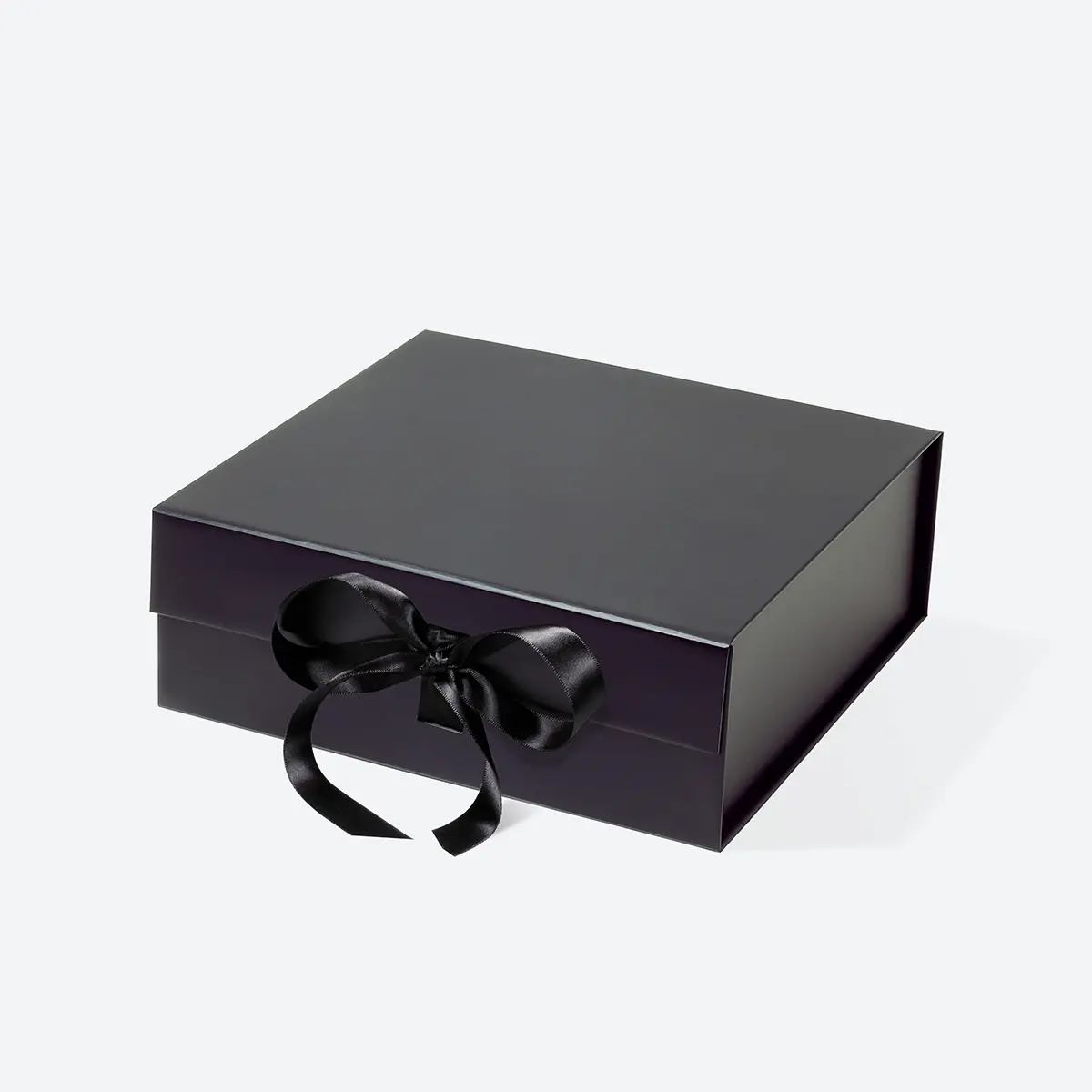 B6 Square Black Magnetic Gift Box with Ribbon