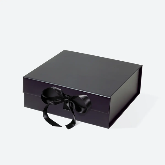 B6 Square Black Magnetic Gift Box with Ribbon