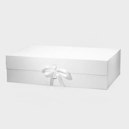 XXXL White Magnetic Gift Box with Ribbon