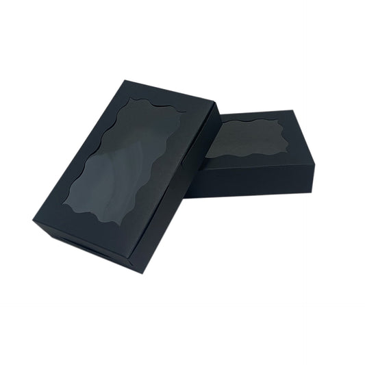 Black Cardboard Gift Box with Clear Window