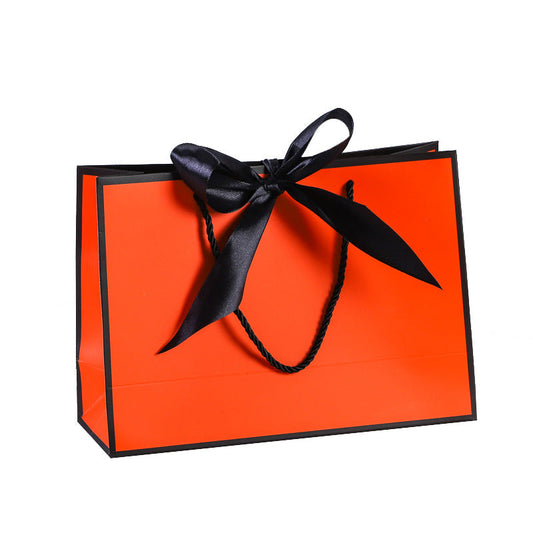 A1 Hermes Orange Paper Gift Bag with Black Border and black ribbon A1 size 43*14*32cm