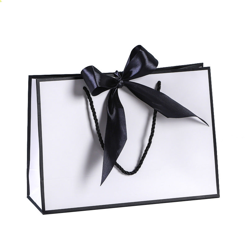 A1 White Paper Gift Bag with Black border and ribbon A1 size 43*14*32cm