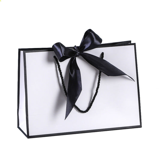 A1 White Paper Gift Bag with Black border and ribbon A1 size 43*14*32cm