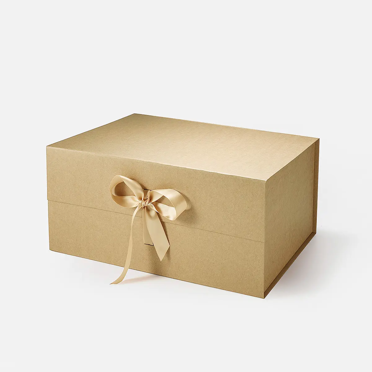 A3 Deep Magnetic Gift Box Kraft with ribbon