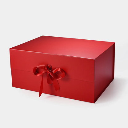 A3 Deep Magnetic Gift Box Red with ribbon