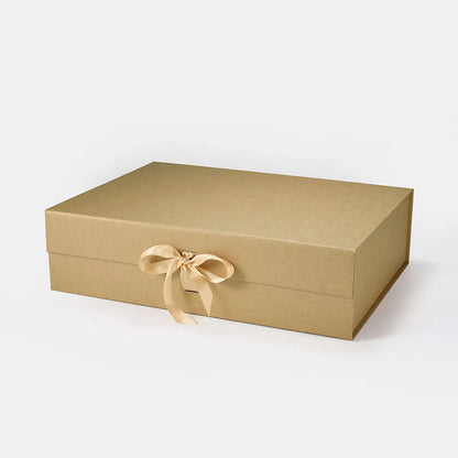 A3 Shallow Magnetic Gift Box Kraft with ribbon