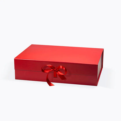 A3 Shallow Magnetic Gift Box Red with ribbon