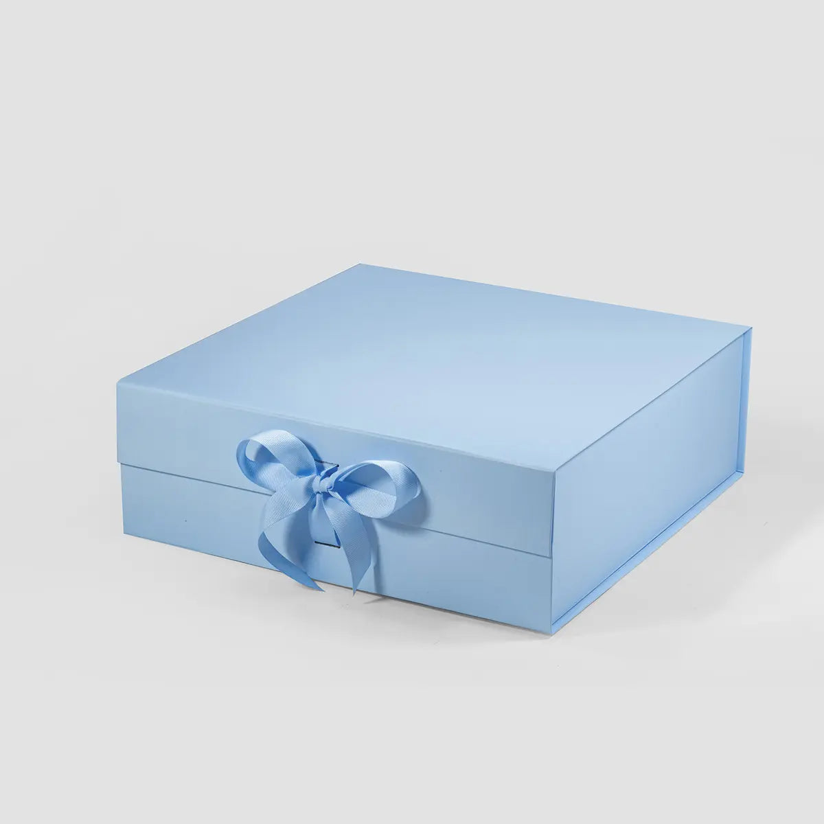 A4 Square Magnetic Gift Box Baby Blue with ribbon