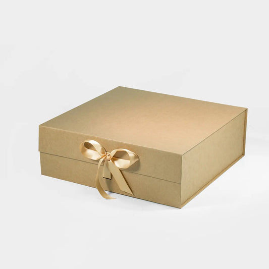 A4 Square Magnetic Gift Box Kraft with ribbon