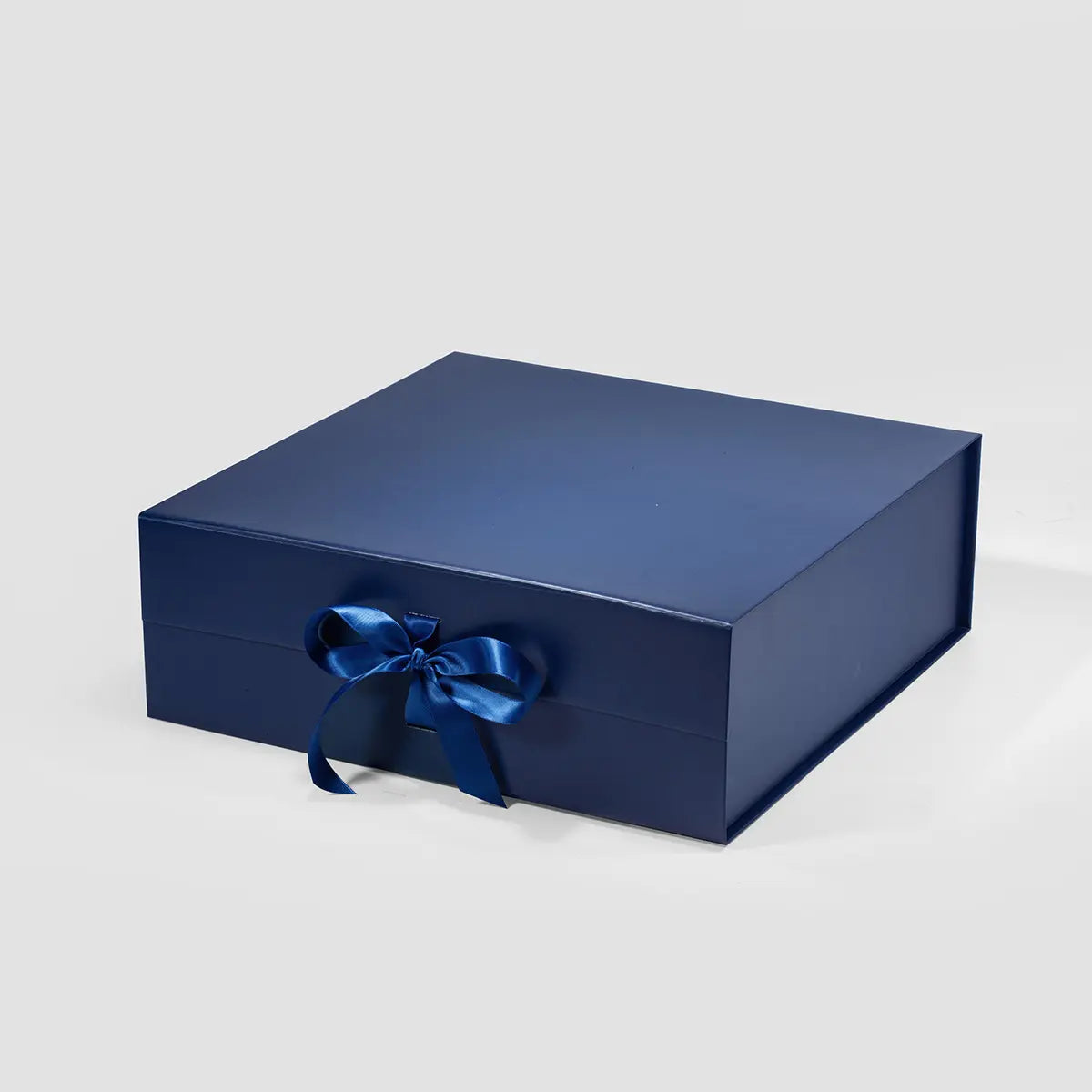 A4 Square Magnetic Gift Box Navy Blue with ribbon