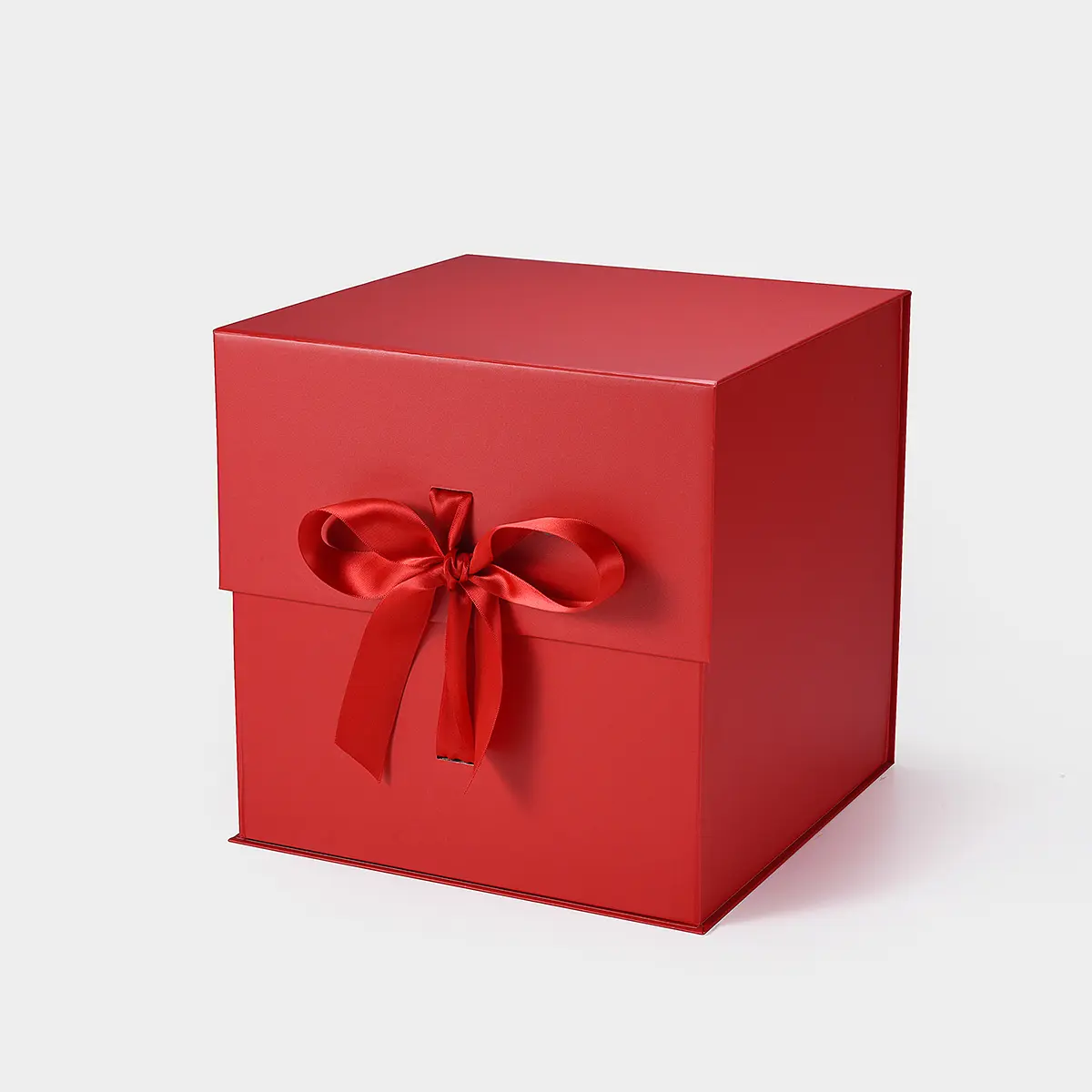 A5 Cube Magnetic Gift Box Red with ribbon