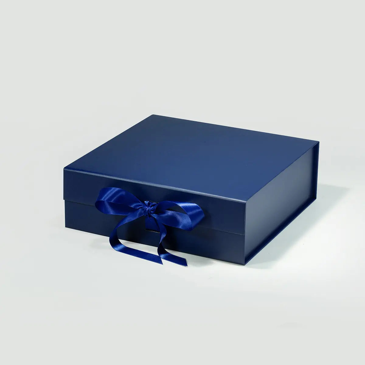 A5 Square Magnetic Gift Box Navy Blue with ribbon