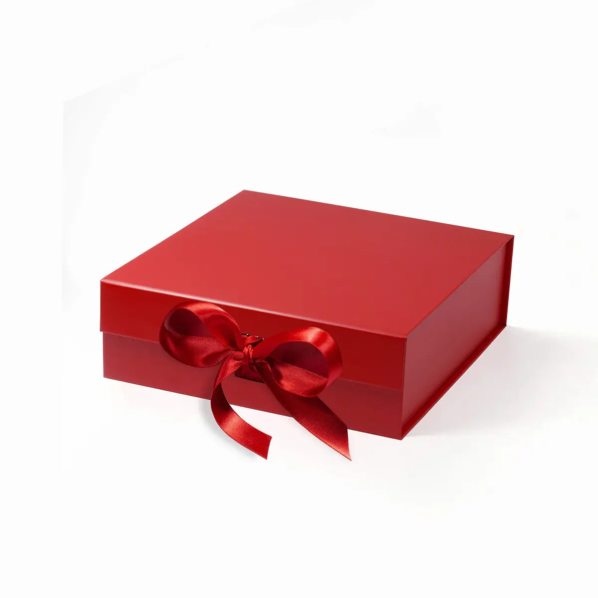 A5 Square Magnetic Gift Box Red with ribbon