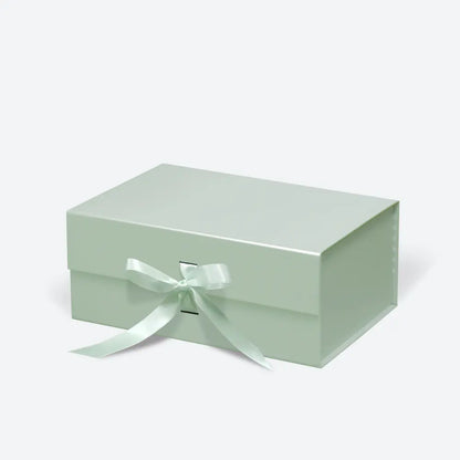 A5Deep Magnetic Gift Box - Sage Green with ribbon