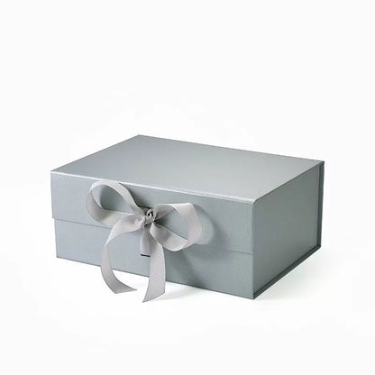 A5Deep Magnetic Gift Box - Silver with ribbon