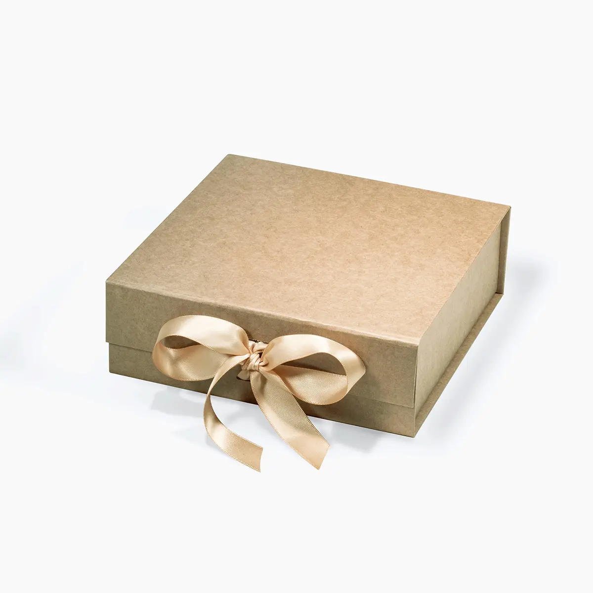 A6 Square Magnetic Gift Box Kraft with ribbon