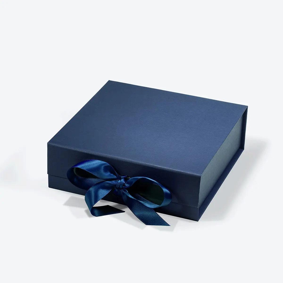 A6 Square Magnetic Gift Box Navy Blue with ribbon