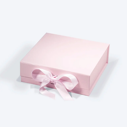 A6 Square Magnetic Gift Box Pink with ribbon
